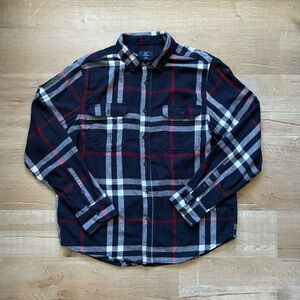 George Lightweight Plaid Flannel Shirt Jacket